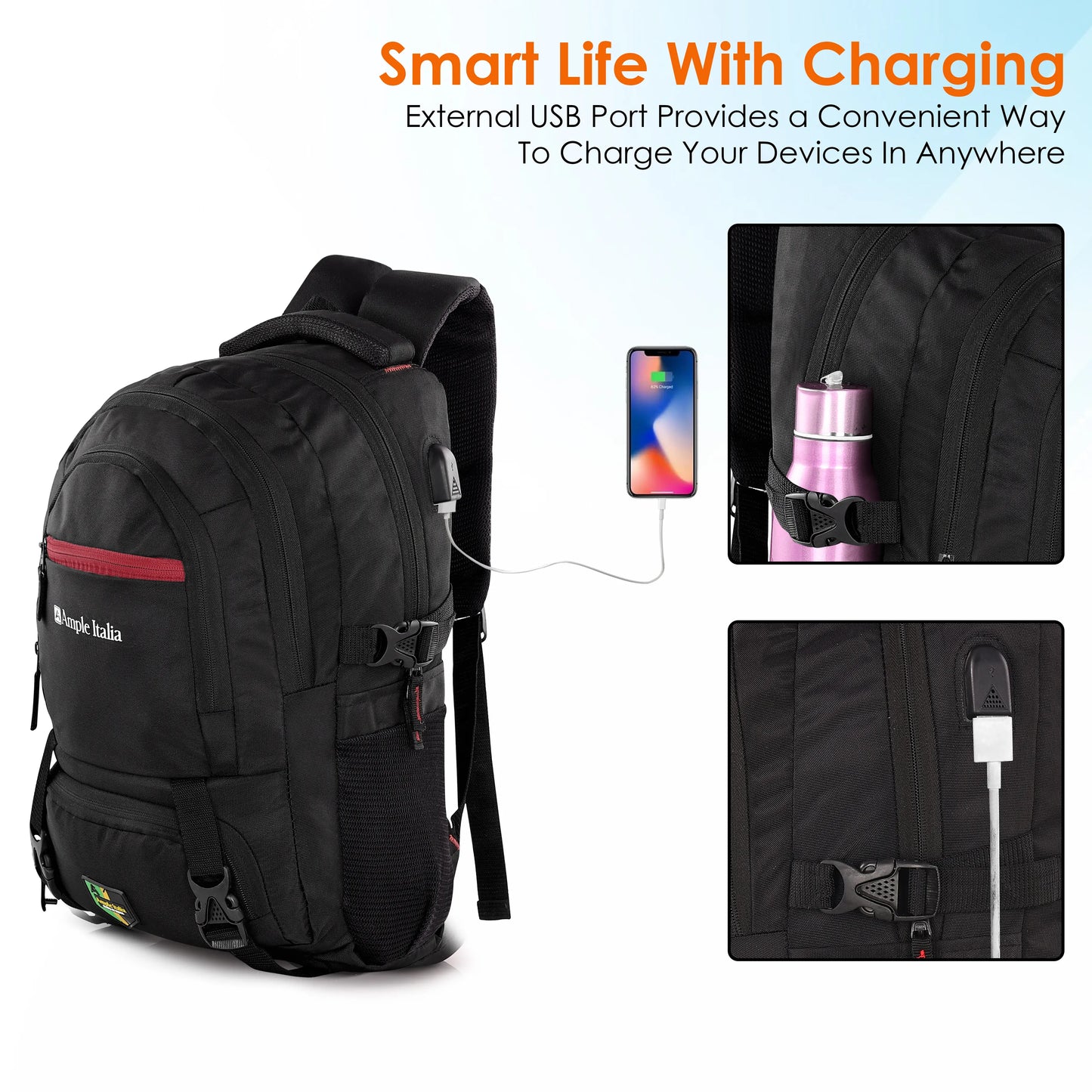 Black out grid backpack